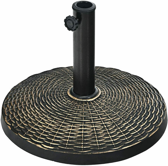 Outdoor Resin Parasol Base, 38mm/48mm - Reliable Stand with Adjustable Knob for Patio Umbrellas - Perfect for Outdoor Spaces & Stability Solution