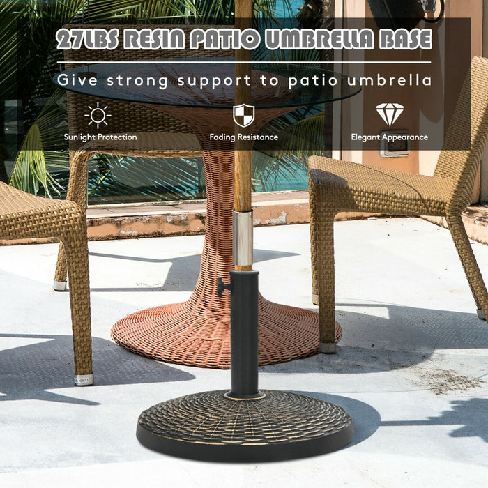 Outdoor Resin Parasol Base, 38mm/48mm - Reliable Stand with Adjustable Knob for Patio Umbrellas - Perfect for Outdoor Spaces & Stability Solution