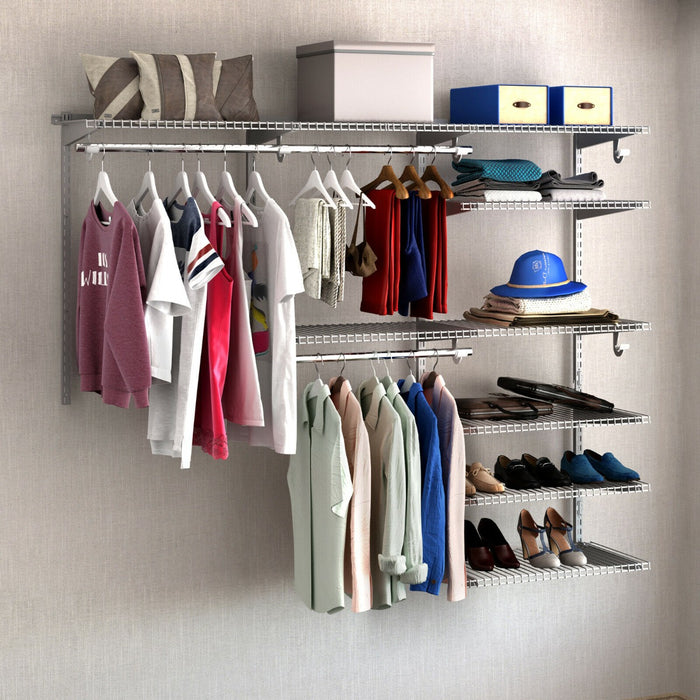 WallSpace - Wall Mounted Bedroom Closet System with Hanging Rod - Ideal Storage Solution for Organizing Wardrobes
