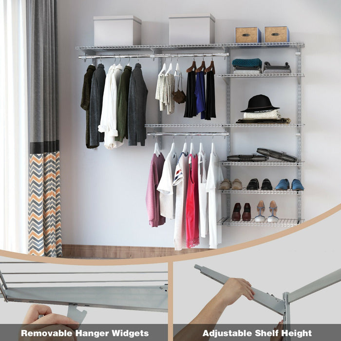 WallSpace - Wall Mounted Bedroom Closet System with Hanging Rod - Ideal Storage Solution for Organizing Wardrobes
