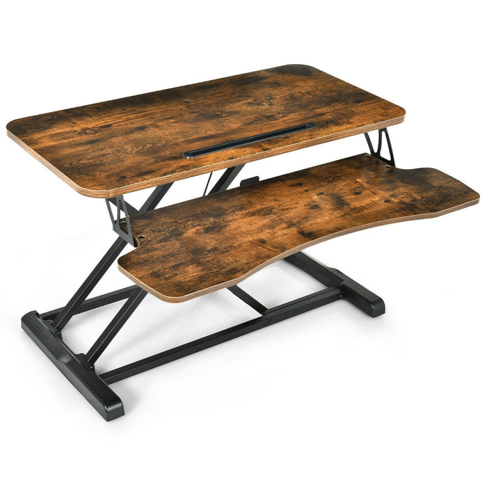 Adjustable Desk Brand - Standing Desk with Keyboard Tray Feature - Ideal for Office Workers Wanting Comfortable Workspace