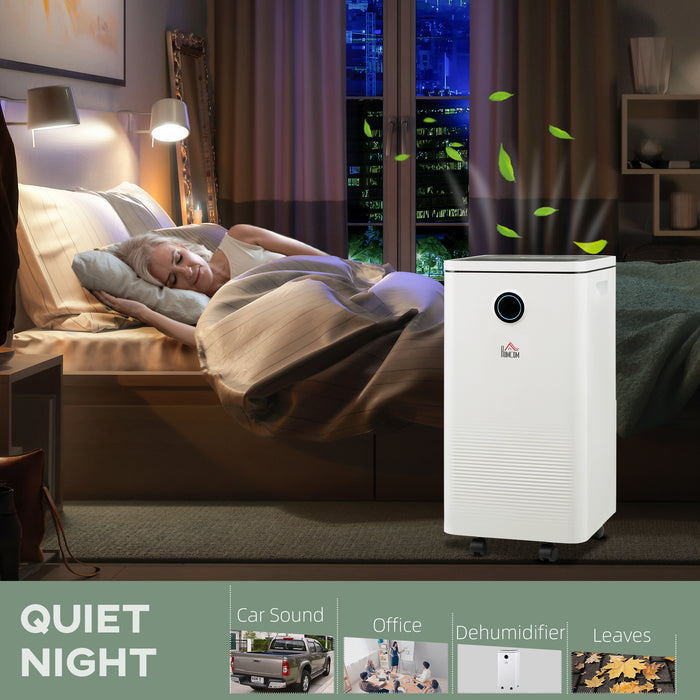 2500ML Smart WiFi Dehumidifier - 10L/Day Portable and Quiet Moisture Remover - Ideal for Home, Laundry, and Basement Spaces