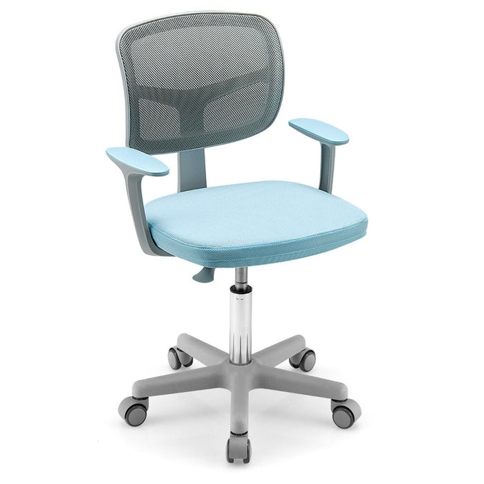 Adjustable Children's Desk Chair - Swivel Capabilities and Lumbar Support, Blue - Ideal for Growing Kids and Promoting Proper Posture