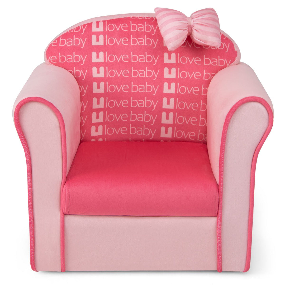 Kid's Furniture Velvet Sofa - Upholstered Toddler Couch with Spacious Backrest - Ideal Comfortable Seating for Children, Pink Color