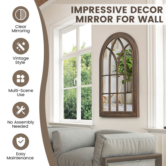 Arched Decorative Mirror - Window-Style Wall Hanging Decor - Perfect for Home Improvements and Stylish Interior Decorations