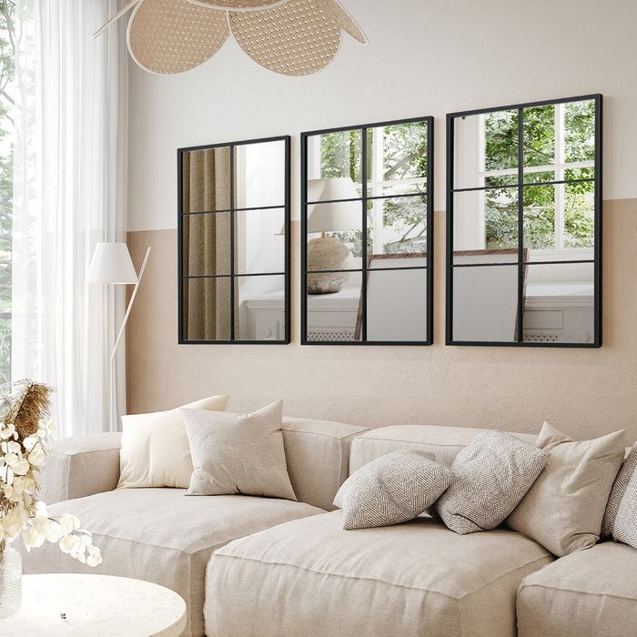 Large Rectangle Metal Frame Mirror - Wall Mirror for Home Decoration - Ideal for Living Room, Hallway or Bedroom Decor