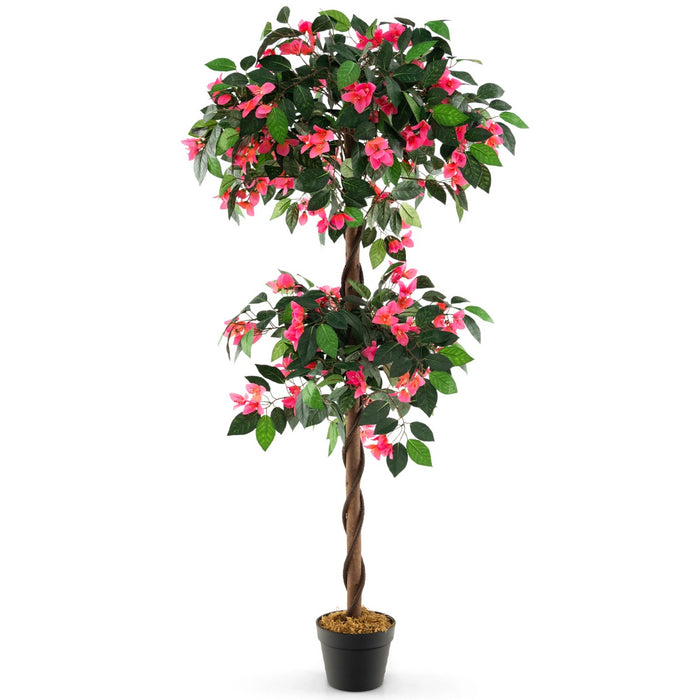 Artificial Bougainvillea Tree - 140 CM Tall, 252 Flowers, 630 Leaves and Real Wood Trunk - Perfect for Indoor and Outdoor Decoration