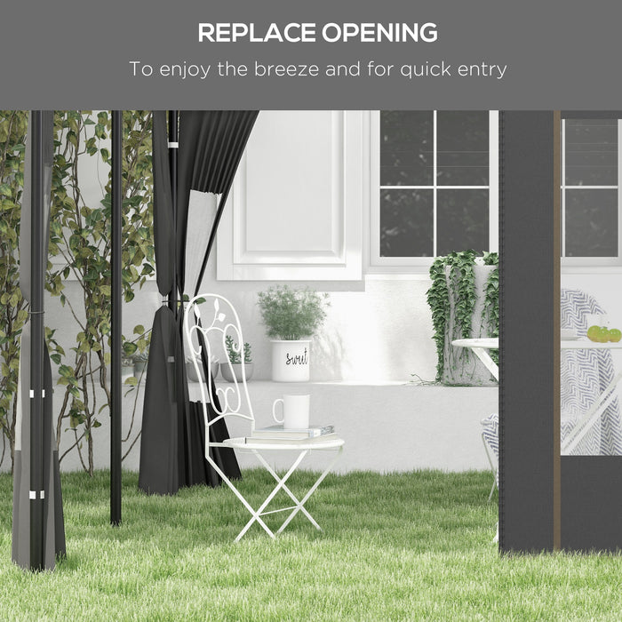 Gazebo Side Panel Replacements 2-Pack - Fits 3x3m or 3x6m Pop Up Gazebo with Doors and Windows - Ideal for Privacy and Weather Protection
