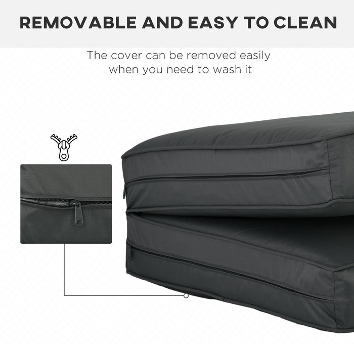 Patio Chair Cushion Set - 3-Piece Indoor/Outdoor Back and Seat Replacement Pillows - Perfect Comfort for Garden Furniture, Charcoal Grey
