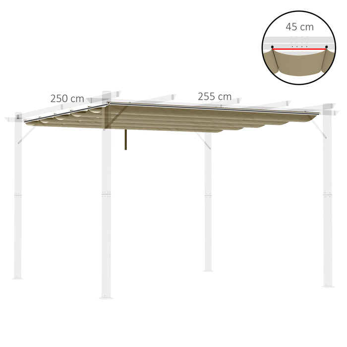 Retractable Pergola Shade Cover 3x3m - Durable Replacement Canopy Fabric, Gazebo Compatible, in Elegant Tan - Ideal for Outdoor Comfort and Entertaining