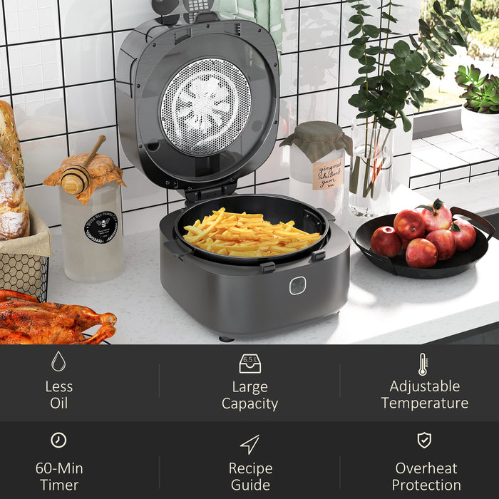 Rapid Air Circulation Family Air Fryer - 6.5L Oil-Free Cooking & Included Recipes - Adjustable Temperature with 60-Minute Timer for Healthier Meals
