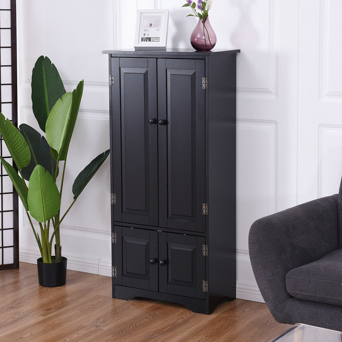Antique Black Wooden Cabinet - Storage Cupboard and Shelf - Ideal for Keeping Belongings Organized and Enhancing Home Decor
