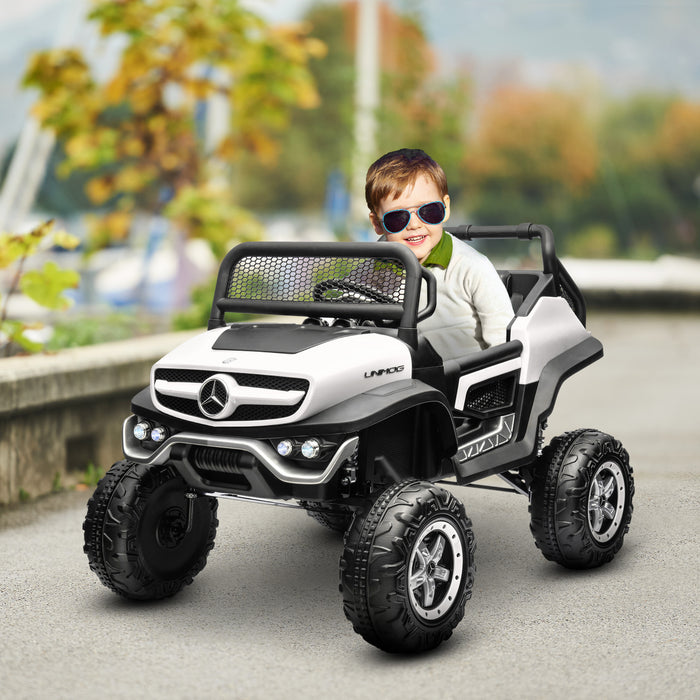 Licensed Mercedes-Benz 12V Kids Electric Ride-On Car - Battery-Powered Off-Road Vehicle with Remote Control, Horn, and Lights - Ideal for Young Adventurers and Playtime Fun