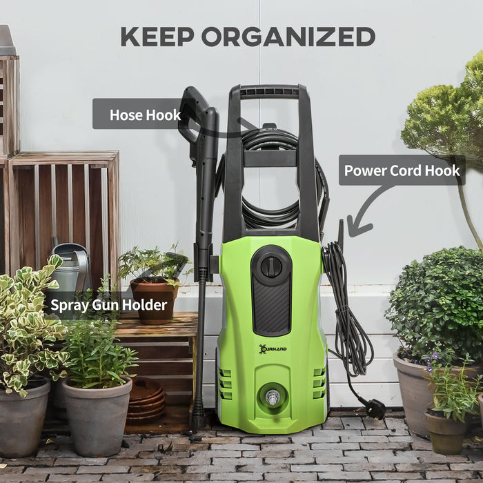 1800W High-Performance Pressure Washer - 150 Bar Max Pressure, 510 L/h Flow Rate, Portable Jet Wash Power Cleaner - Ideal for Garden & Car Cleaning