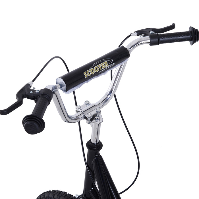 Teen Scooter with Rubber Wheels - Adjustable Handlebar, Front & Rear Dual Brakes, and Kickstand - Ideal for Kids 5+ Years, Black