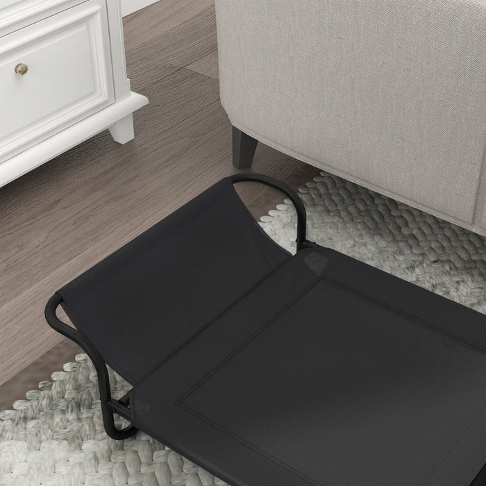 Elevated Dog Bed with Inclined Headrest - Durable Mesh Fabric, Non-Slip Feet, Easy Clean - Ideal for Small Breeds, 80x59x26 cm