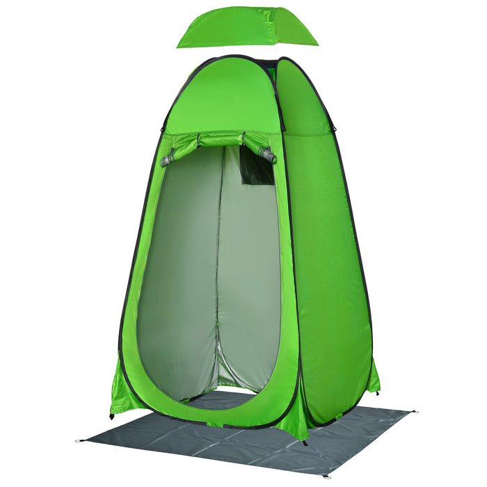 Pop-Up Camping Shower Tent - Outdoor Privacy Shelter for Changing, Dressing, Bathing, and Toilet Use - Includes Portable Carry Bag for Hikers, Green
