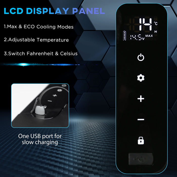 25L Portable Car Refrigerator with LED Light - 12V Compressor Cooler with Foldable Handles for Campervan, RV, and Boat - Ideal for Travel Cooling and Freezing Needs