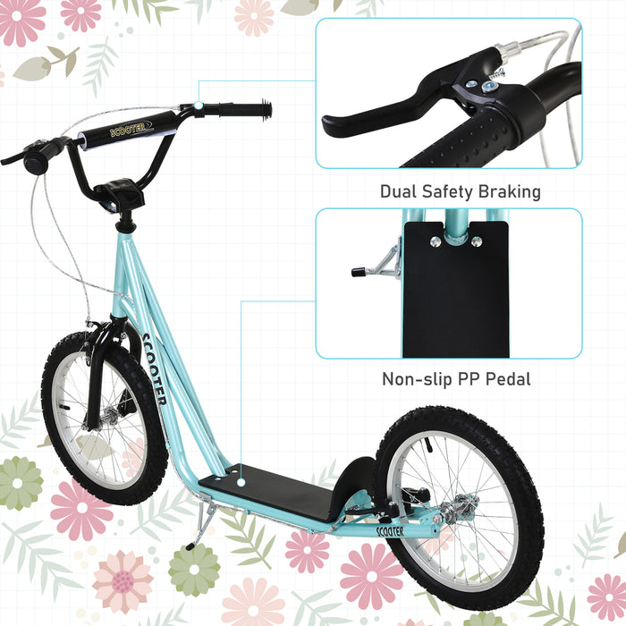 Kids Kick Scooter with Steel Frame - Adjustable Height, Durable Design in Blue - Perfect for Growing Children and Outdoor Fun