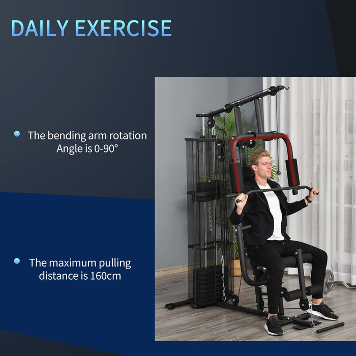 Multi-Purpose Workout Station - Heavy-Duty Fitness Strength Equipment for Weight Training and Body Exercise - Ideal Home Gym System for Muscle Development