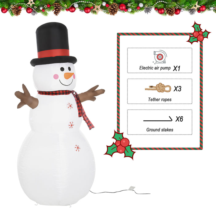 Giant 6ft Inflatable Snowman with LED Lights - Outdoor & Indoor Christmas Lawn Decoration with Hat and Scarf - Welcoming Holiday Spirit for Home & Garden Festivities
