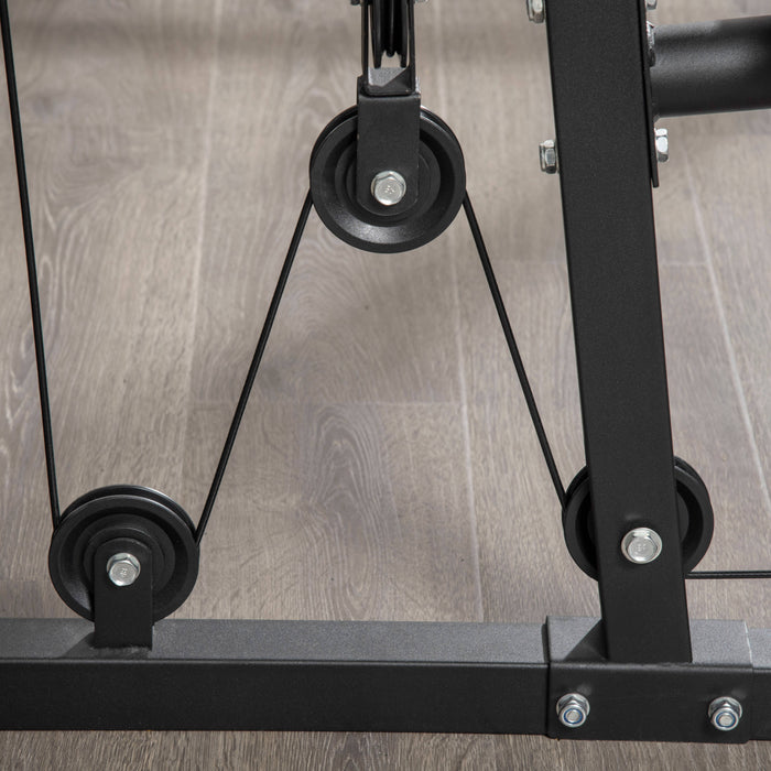 Multi-Exercise Gym Station with 45kg Integrated Weights - Full-Body Workout Home Fitness Equipment - Ideal for Strength Training and Muscle Building