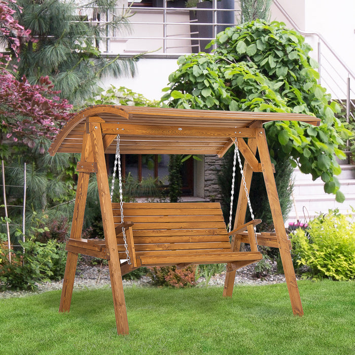 2 Seater Garden Swing Chair - Outdoor Canopy Bench with Adjustable Tilt Canopy, Weather-Resistant - Patio Relaxation for Couples and Small Families