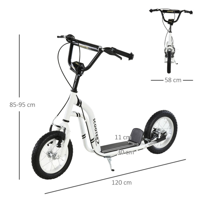 Youth Scooter with Dual Caliper Brakes - 12-Inch Inflatable Wheel Outdoor Ride-On Toy - Perfect for Kids Aged 5 and Up