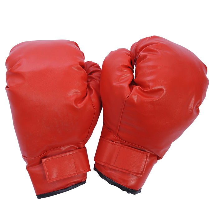Kids Boxing Set - PU Freestanding Punch Bag with Gloves in Black & Red - Ideal for Young Athletes & Fitness Training