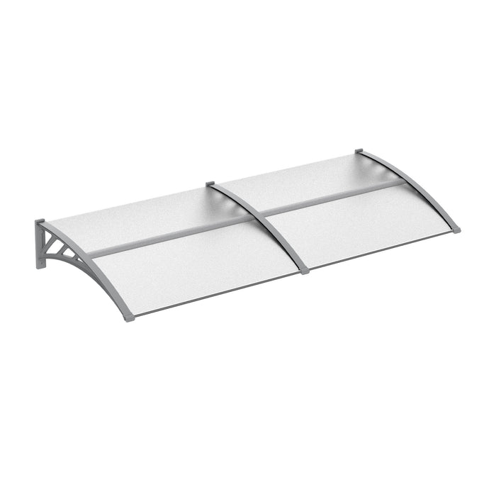 Clear Polycarbonate Door Canopy - 200x75cm Outdoor Awning Rain Shelter for Entrance - Weatherproof Cover for Front or Back Porch