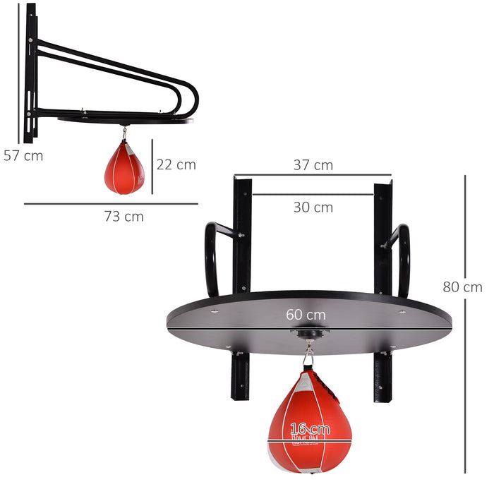 Pear Fast Boxing Set - Complete Wall-Mounted Punching Bag Kit with Platform, Pump & Accessories - Ideal for Home Gym & Fitness Training