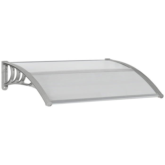 Outdoor Window Rain Shelter - Durable Door Canopy Awning, Clear Polycarbonate, 100 x 80cm - Protection for Front and Back Door Porches