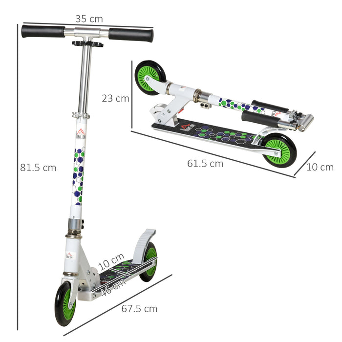 Kids' Kick Scooter for Ages 3-8 - One-Click Folding Design with Adjustable Height & Rear Brake - Durable Aluminium Construction, Perfect for Boys & Girls