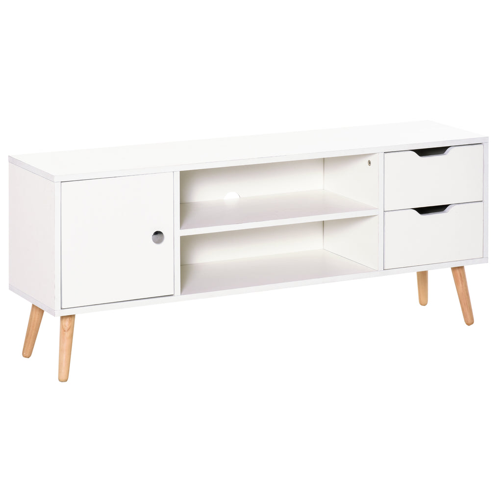 Modern 42-Inch Flat Screen TV Stand - Storage Console with Shelf, Drawers, Cable Management - Ideal for Living Room and Office Use