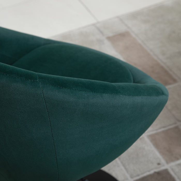 Velvet-Tufted Fabric Bar Stool - Adjustable Dining Height, Armless Swivel Counter Chair in Green - Elegant Seating for Kitchen and Bar Spaces