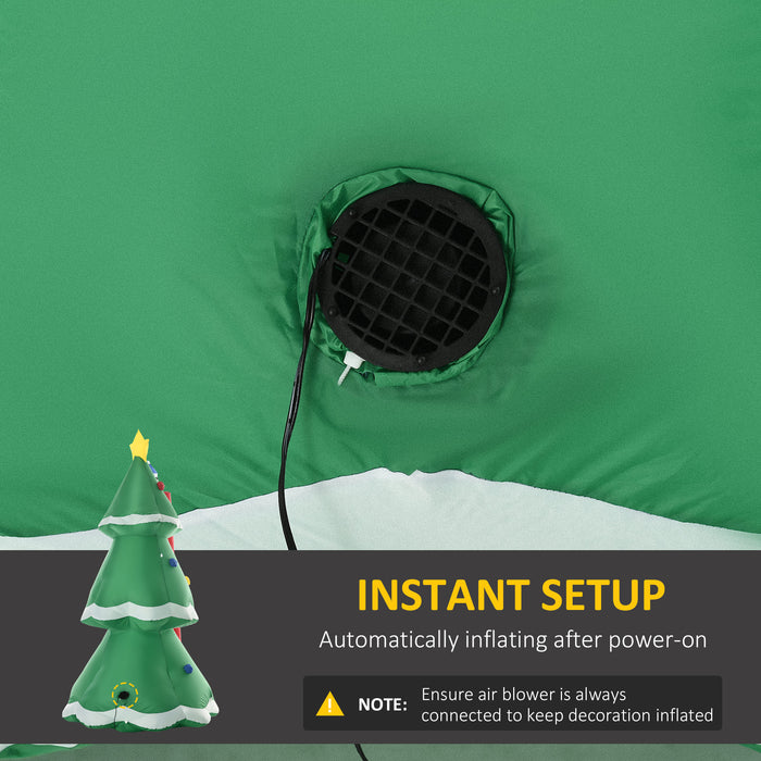 Inflatable Christmas Tree with Santa & Friends - 8ft LED Lit Outdoor Display with Ladder Climbing Characters - Festive Yard Decor for Lawn and Garden Celebrations