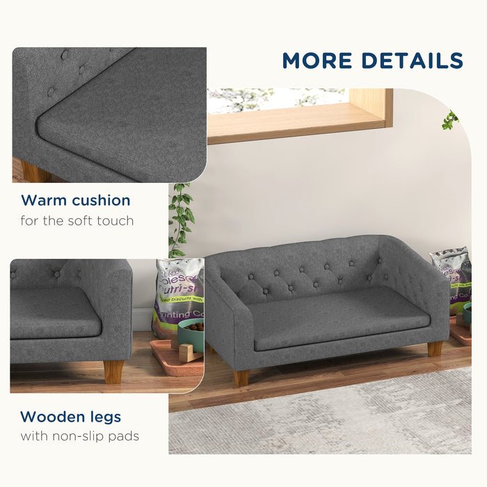 Elevated Pet Couch with Soft Cushion - Comfy Dog Sofa Bed for Small to Medium Breeds, Removable & Washable Cover, Non-Slip Base - Ideal Resting Spot for Your Canine Friend