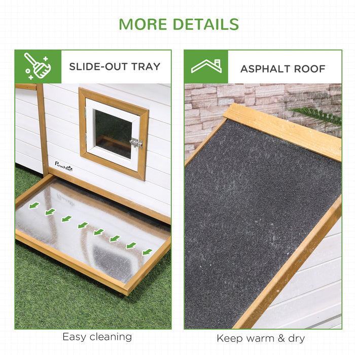 Wooden Chicken Coop with Outdoor Run - Nesting Box, Removable Tray, Window, Lockable Door | 197x93x110cm - Perfect for Backyard Poultry Keepers