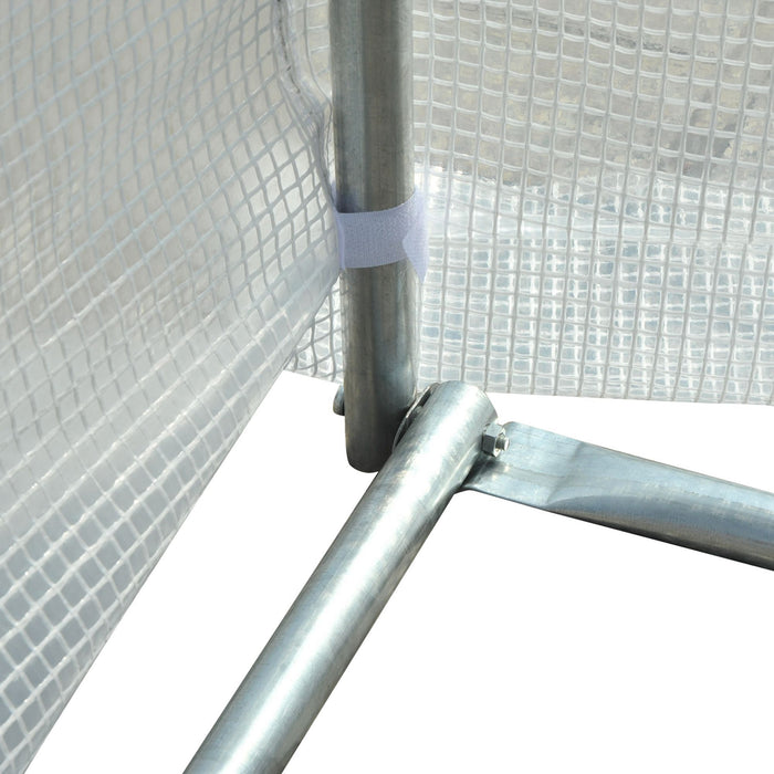 Large Walk-In Polytunnel Greenhouse - 6m x 3m x 2m with Metal Frame and Weather-Resistant Cover - Gardening Enthusiasts, Zippered Door, Roll-Up Windows, White