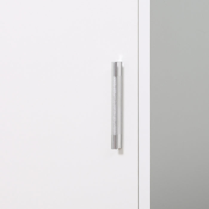 Tall Mirrored Bathroom Cabinet - Floor-Standing Storage Cupboard with Adjustable Shelf - Space-Saving Solution for Bathroom Organization