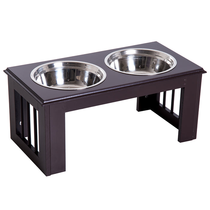 Heavy-Duty Stainless Steel Pet Feeder - 58.4cm Length, Brown Finish, Easy-Clean Surface - Ideal for Large Dogs and Pets
