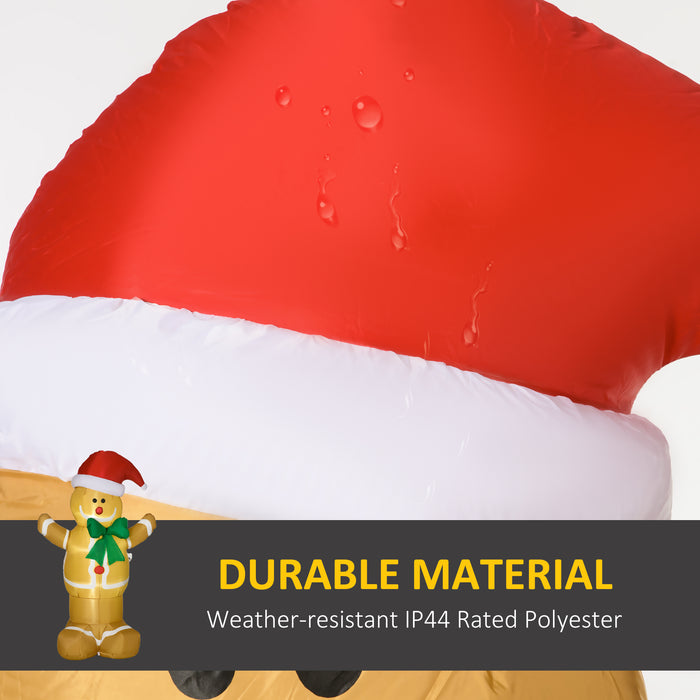 Inflatable 183cm Gingerbread Man with LED Lights - Christmas Yard Lawn Decoration - Festive Outdoor & Indoor Blow-Up Decor for Holiday Cheer