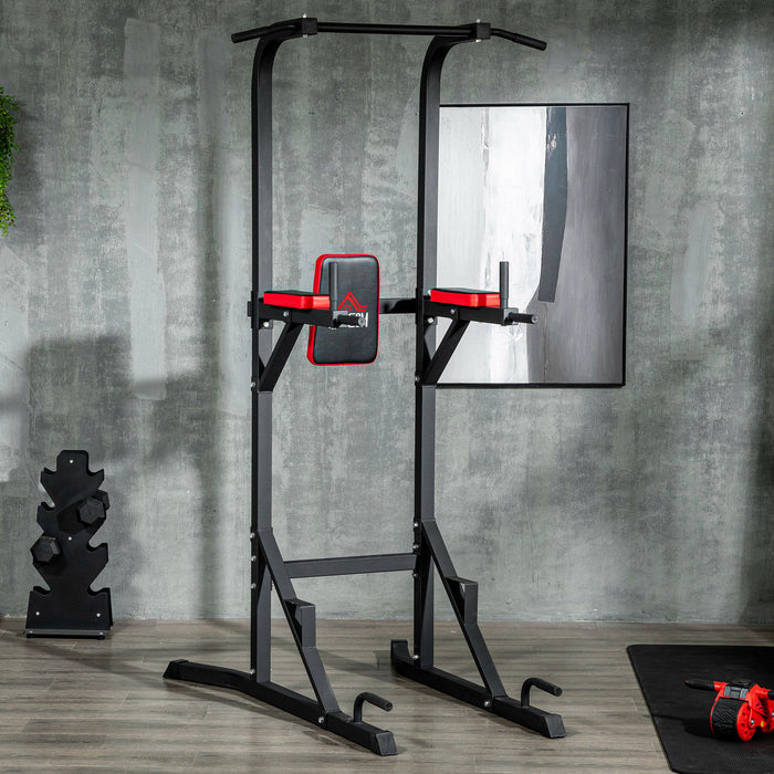 Power Tower Workout Station - Multifunctional Exercise Equipment with Pull Up Bar, Dip Stand, and Push Up Handles - Ideal for Home Gym Fitness Enthusiasts