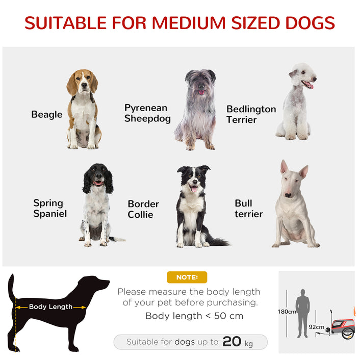 2-in-1 Dog Bike Trailer and Stroller - Reflective Cat/Puppy Travel Cart with Red Safety Flag - Versatile Pet Carrier for Outdoor Activities