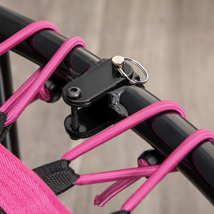 45" Round Mini Trampoline Rebounder with Adjustable Handle - Indoor/Outdoor Jumping Fitness Equipment in Pink - Ideal for Kids and Adult Exercise