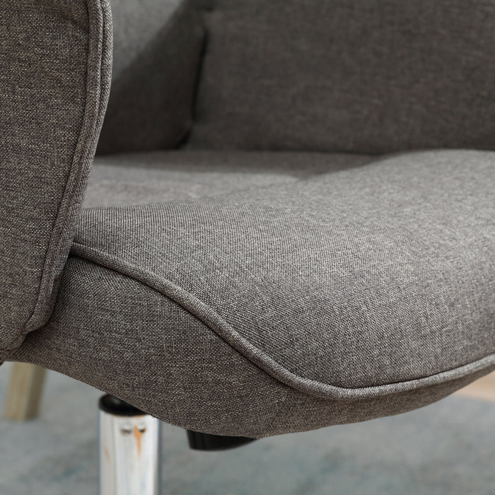 Mid-Back Executive Rocking Office Chair with Adjustable Settings - Swivel, Wheeled, and Comfort-Centric Design in Light Grey - Ideal for Home or Corporate Offices