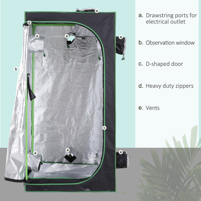 Hydroponic Grow Space - 80x80x160cm Plant Cultivation Tent Black/Green - Ideal for Indoor Gardening Enthusiasts