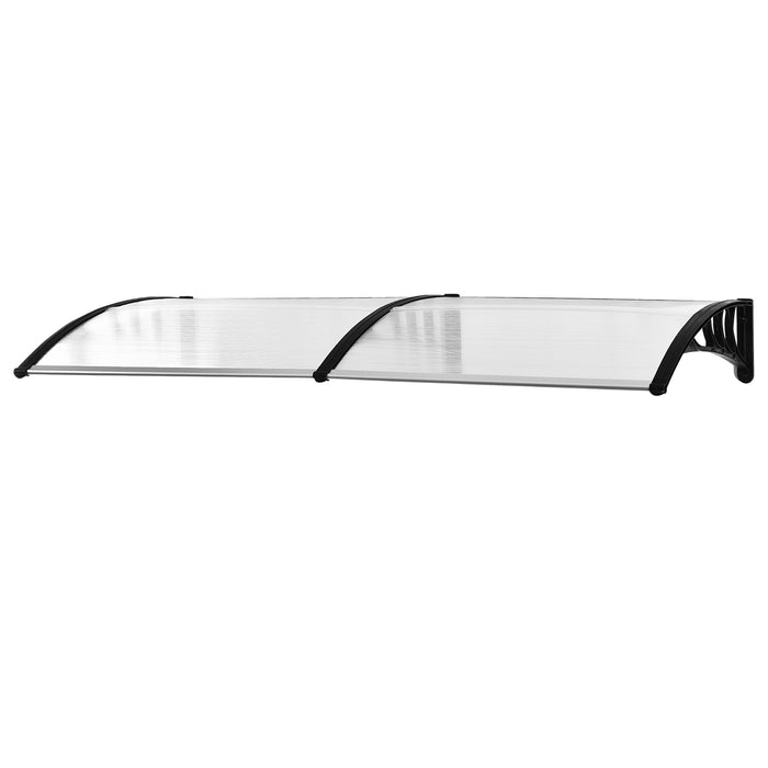 Curved Door Window Awning Canopy - 75 x 195 cm Polycarbonate UV Rain Snow Protection Cover - Ideal for Front Door & Outdoor Patio Shelter