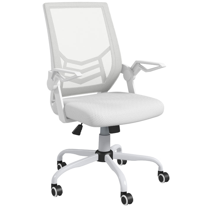 Ergonomic Mesh Office Chair with Flip-up Armrests - Lumbar Support & Swivel Wheels for Comfortable Seating - Ideal for Home Office & Desk Work