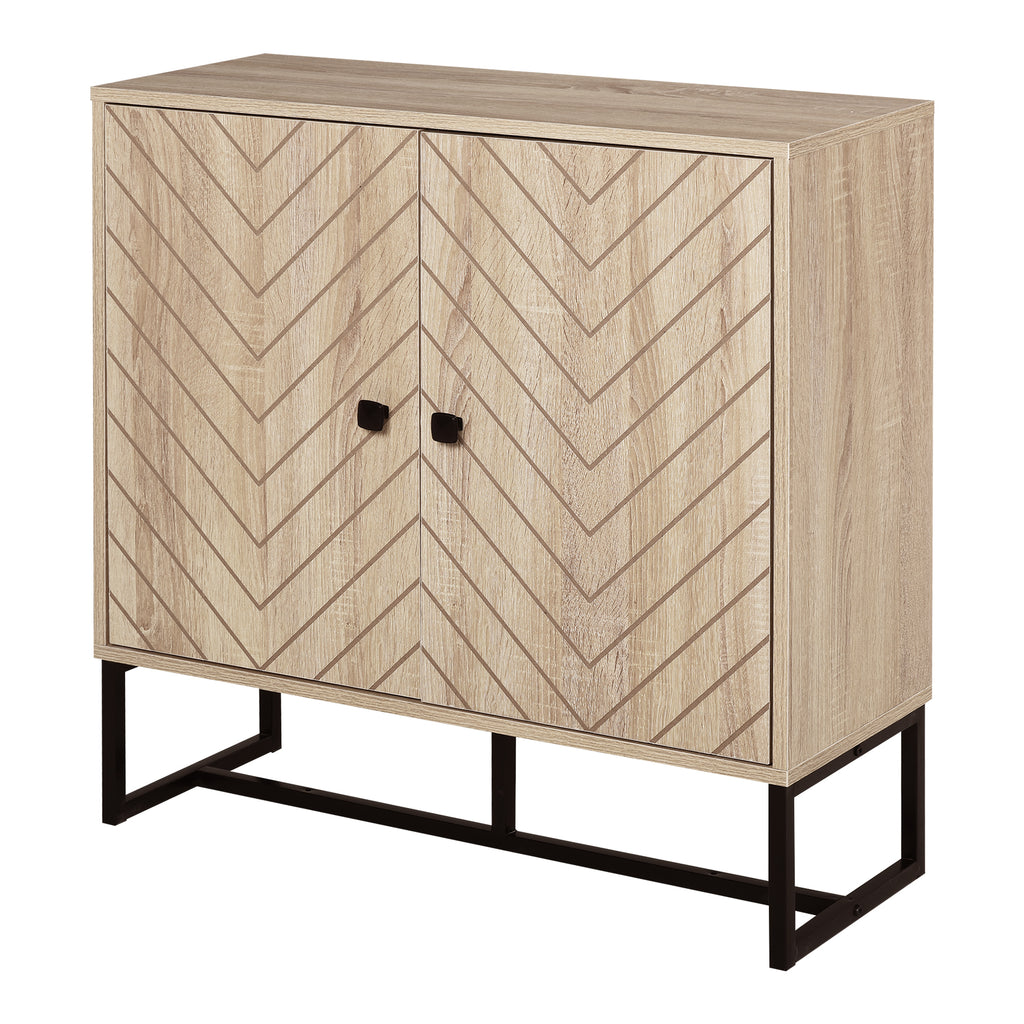 Modern Metal Frame Storage Cabinet - Adjustable Shelf with Handles and Tabletop - Stylish Organiser for Contemporary Home Decor